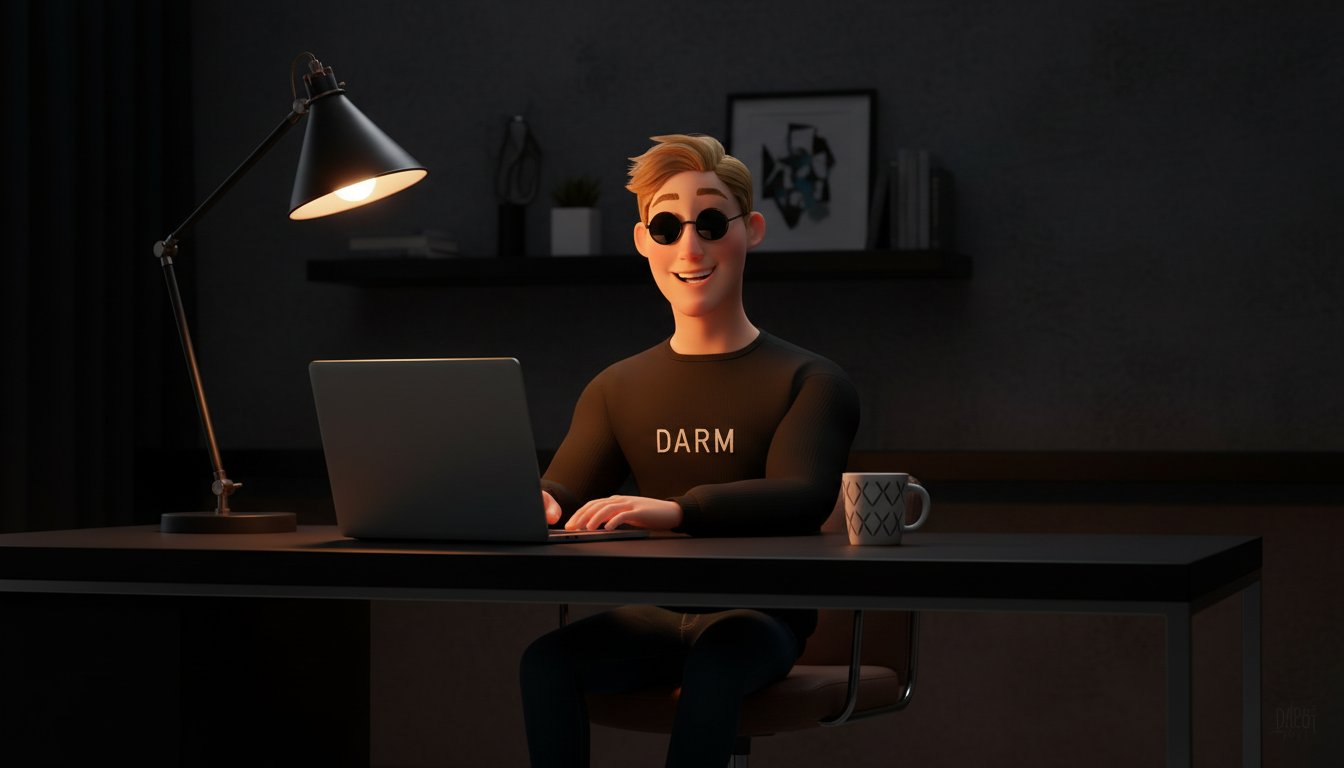 Brien Darm at his desk